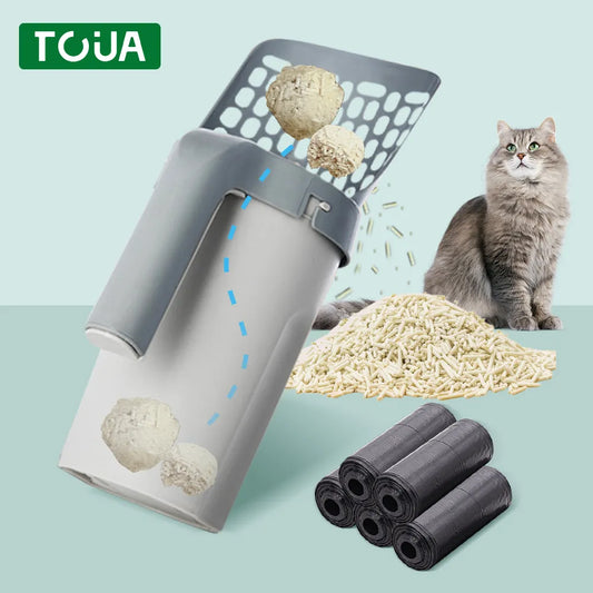 Ramasse-crotte avec sac de recharge : la solution idéale pour garder la litière de votre chat propre et fraîche !